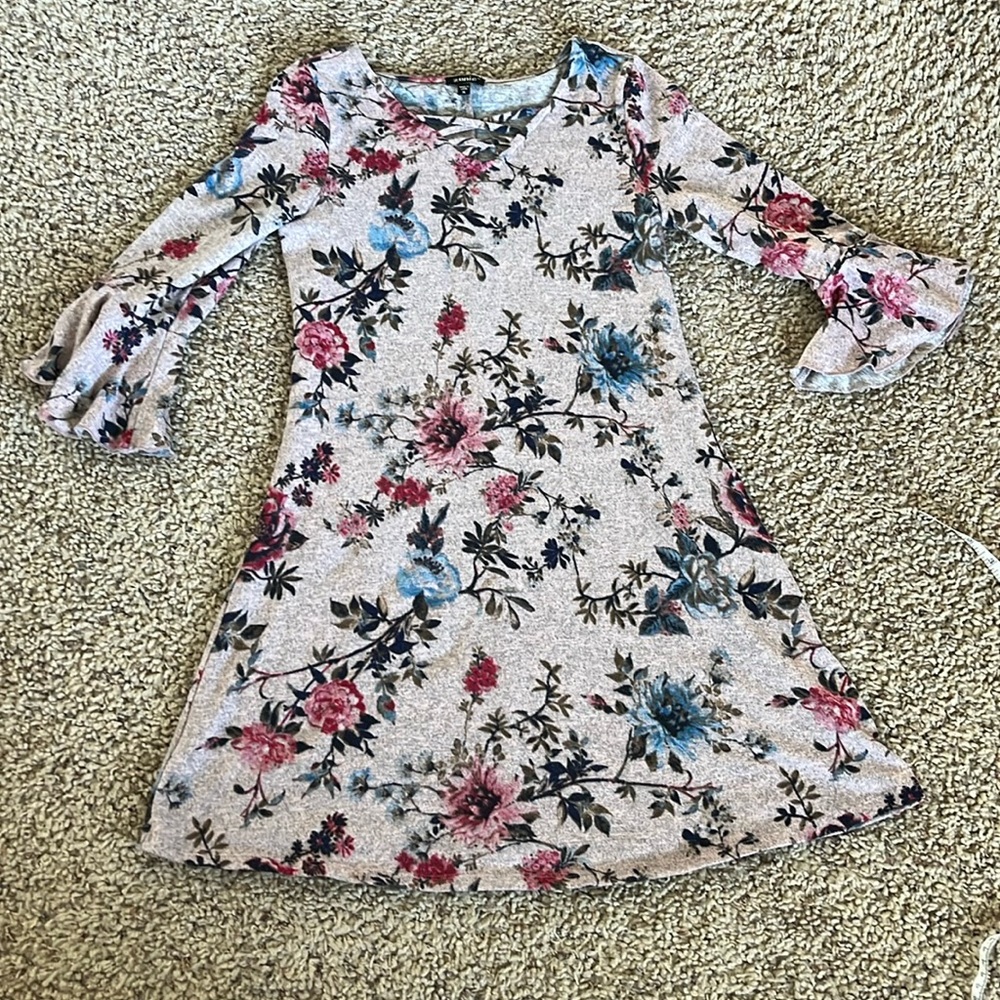 Purple and floral dress